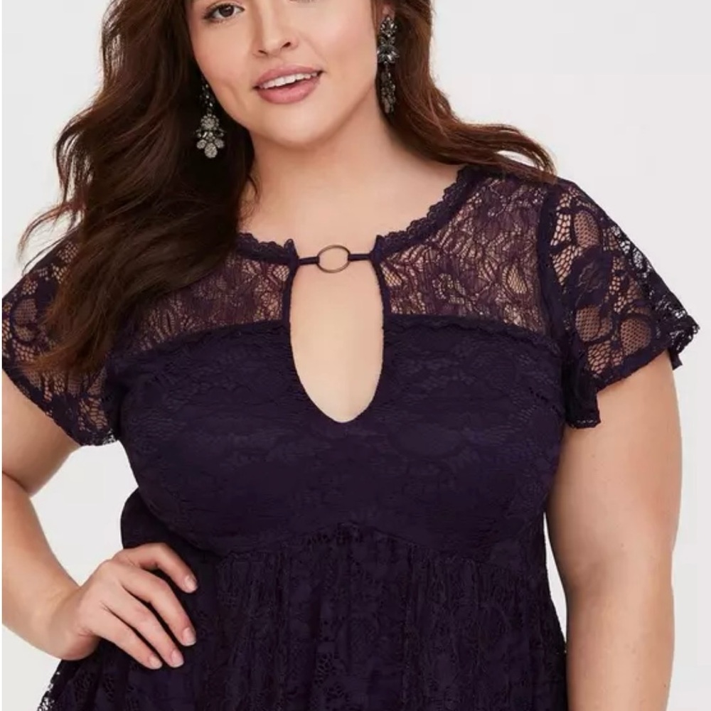 Torrid Black Mini Lace Trapeze Dress - Picture 5 of 6